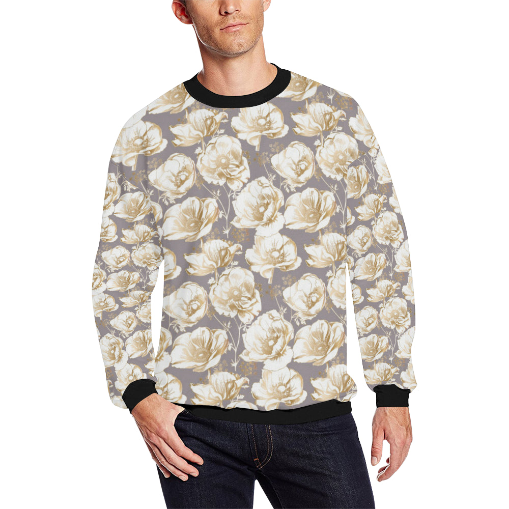 Anemone Pattern Print Design AM05 Men Long Sleeve Sweatshirt