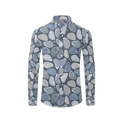 Oyster Pattern Print Design 02 Men's Long Sleeve Shirt