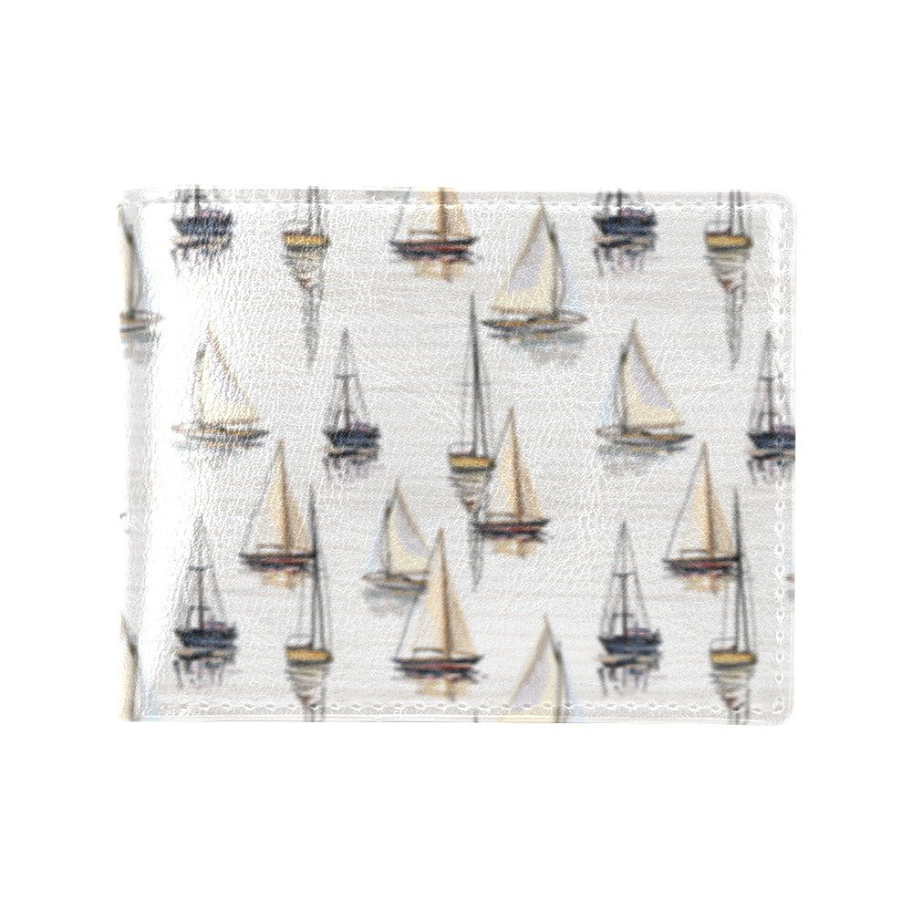 Sailboat Paint Pattern Print Design LKS307 Men's ID Card Wallet