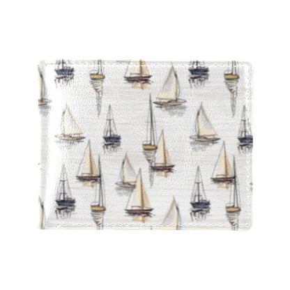Sailboat Paint Pattern Print Design LKS307 Men's ID Card Wallet