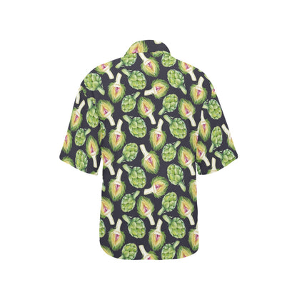 Artichoke Pattern Print Design 01 Women's Hawaiian Shirt