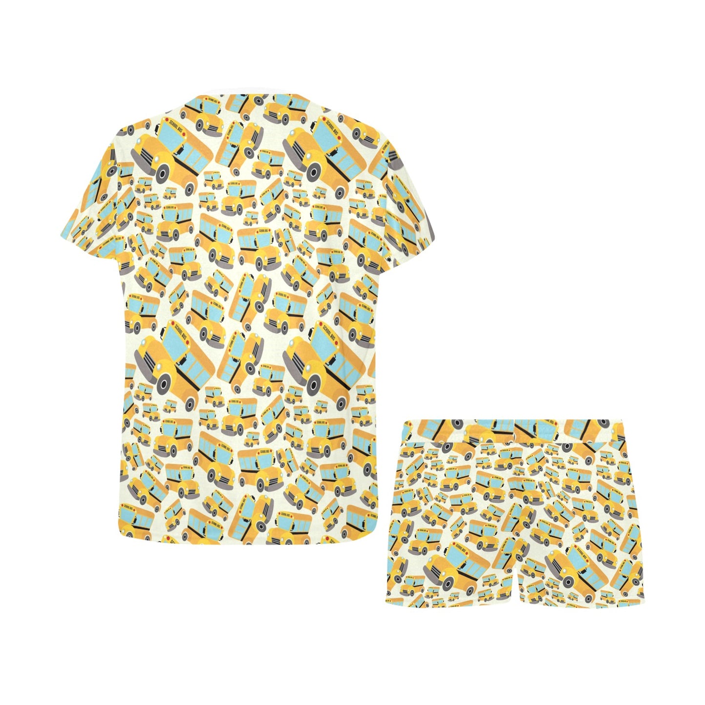 School Bus Print Design LKS301 Women's Short Pajama Set