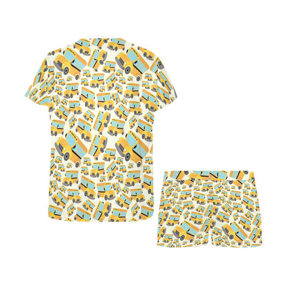 School Bus Print Design LKS301 Women's Short Pajama Set