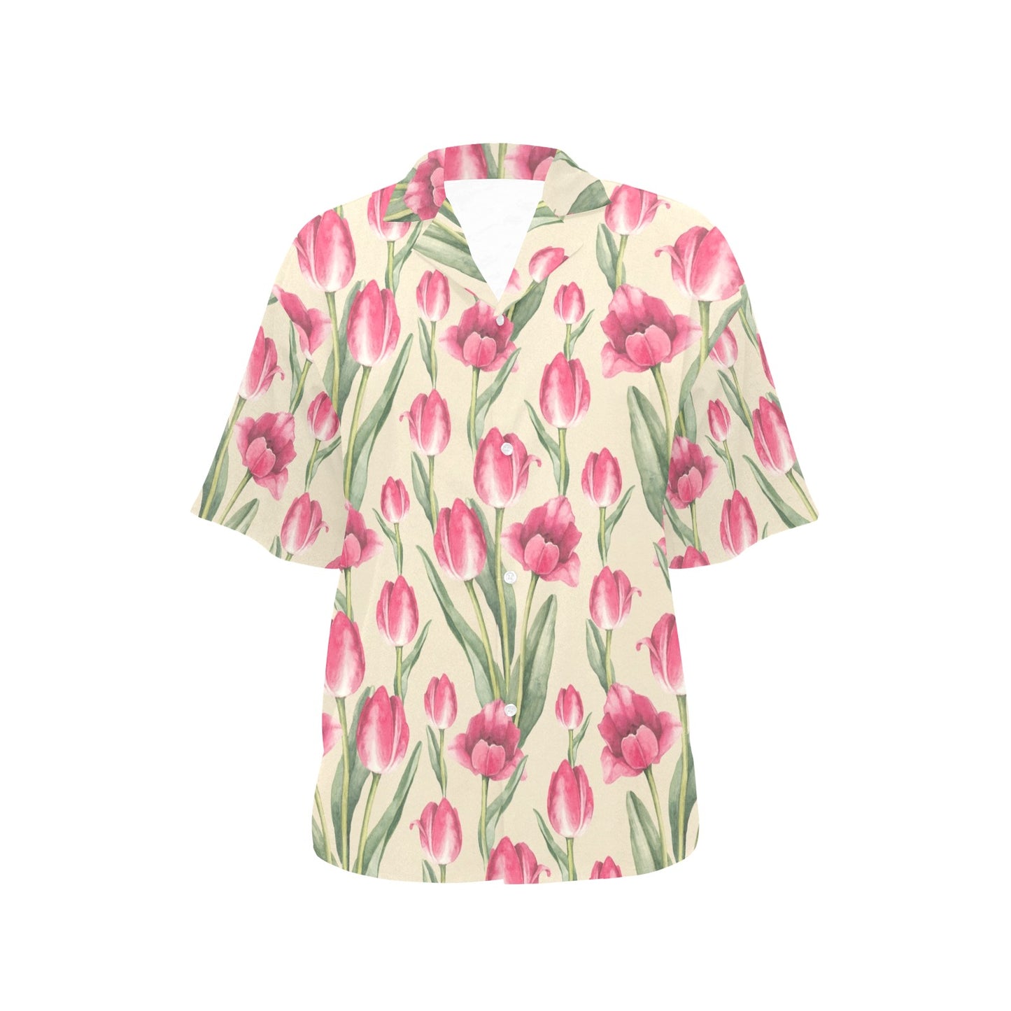 Tulip Pink Pattern Print Design TP06 Women's Hawaiian Shirt