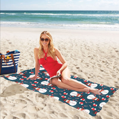 Snowman Print Design LKS301 Beach Towel 32" x 71"