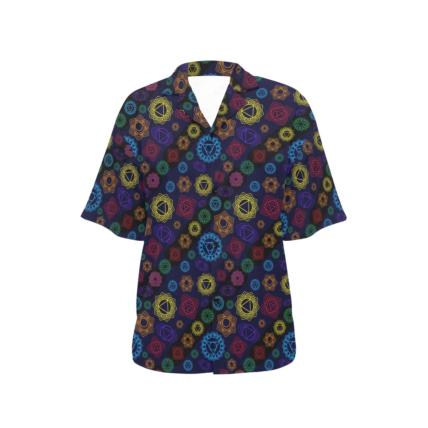 Chakra Colorful Print Pattern Women's Hawaiian Shirt