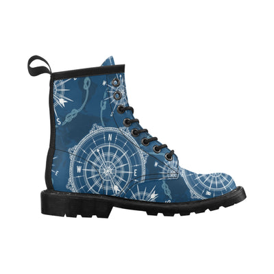 Nautical Compass Print Women's Boots