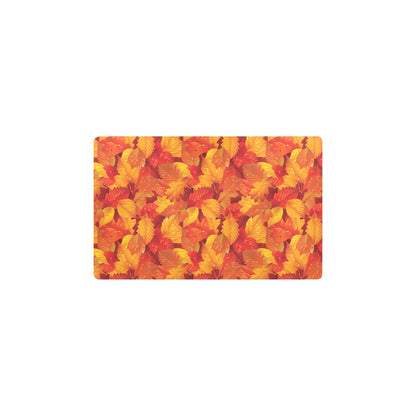 Elm Leave Autum Print Pattern Kitchen Mat