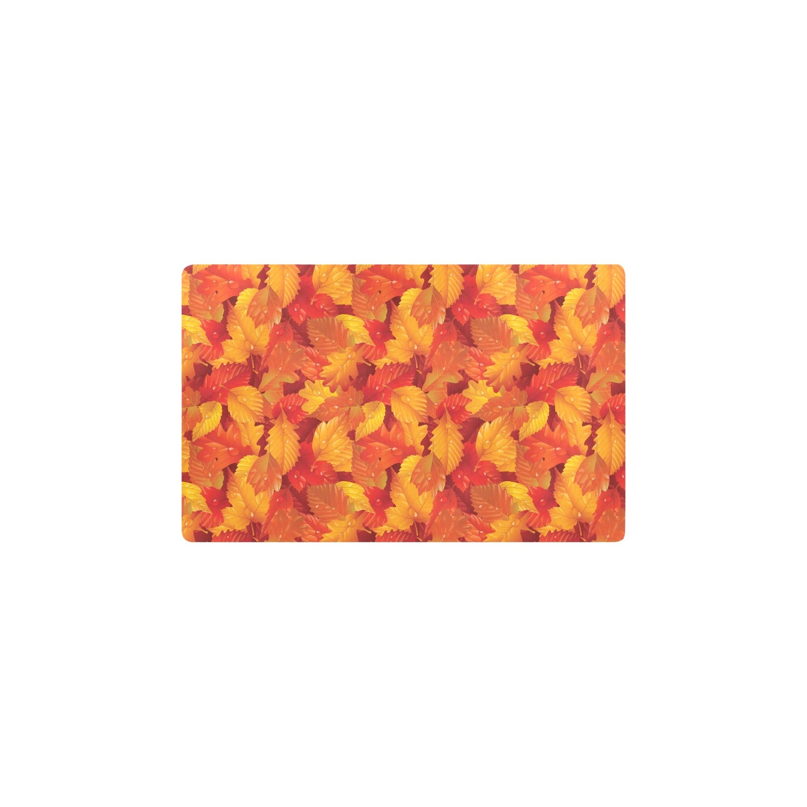 Elm Leave Autum Print Pattern Kitchen Mat