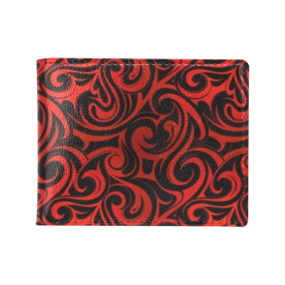 Maori Red Black Themed Design Men's ID Card Wallet