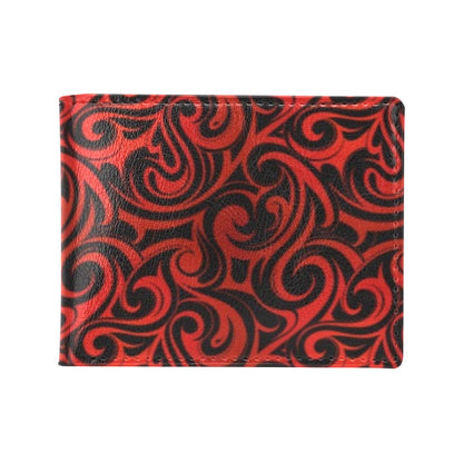 Maori Red Black Themed Design Men's ID Card Wallet