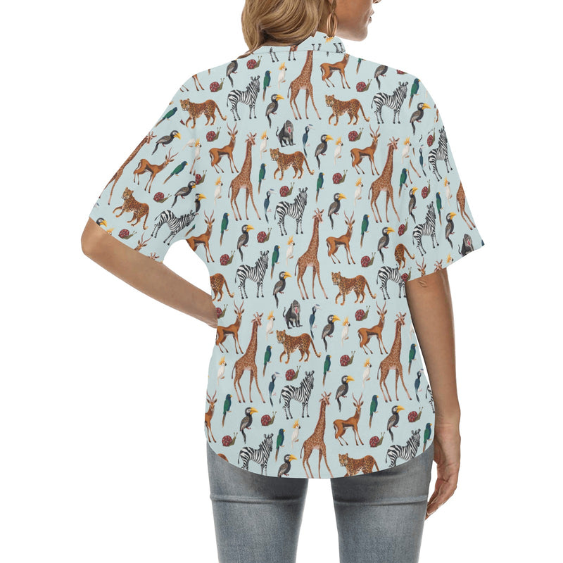 Safari Animal Print Design LKS306 Women's Hawaiian Shirt