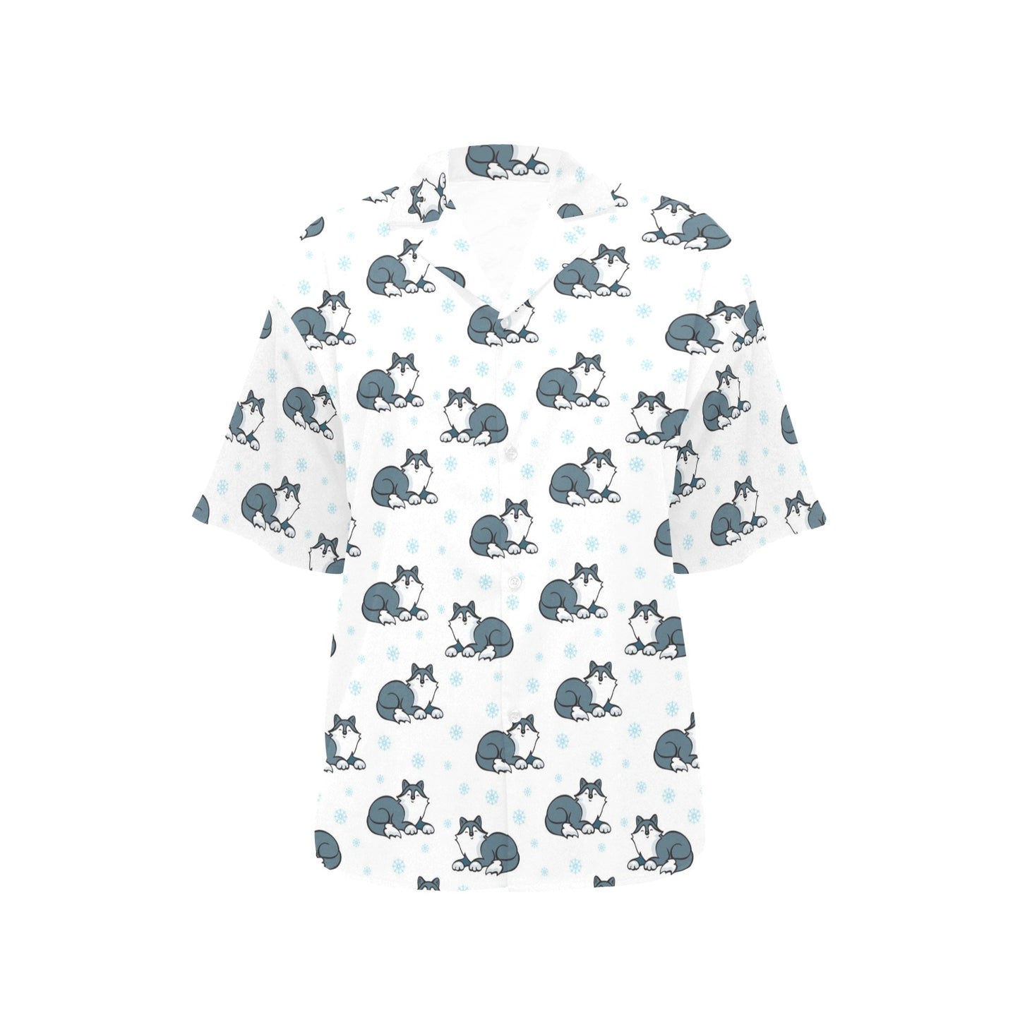 Alaskan Malamute Pattern Print Design 03 Women's Hawaiian Shirt