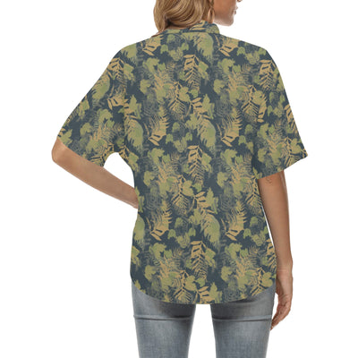 Camouflage Tropical Pattern Print Design 04 Women's Hawaiian Shirt