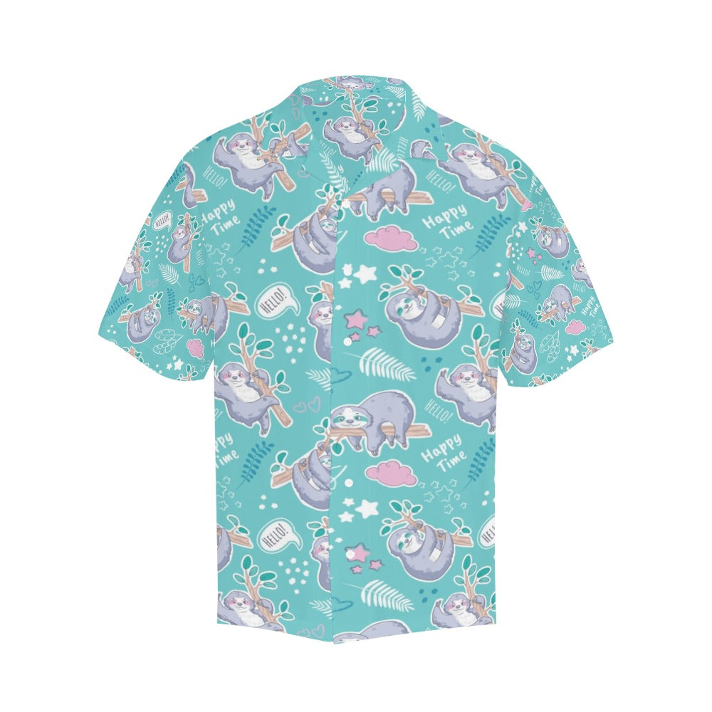 Sloth Print Design LKS309 Men's Hawaiian Shirt