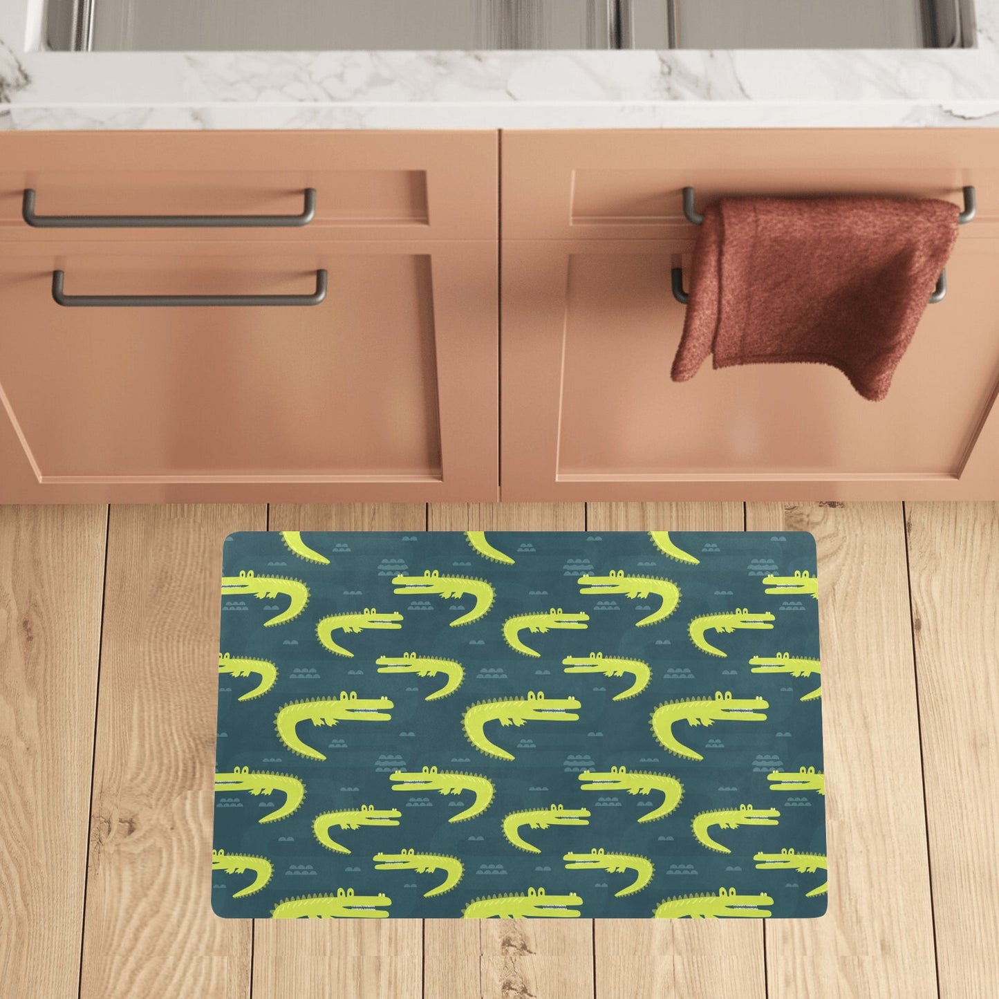 Alligator Pattern Print Design 03 Kitchen Mat