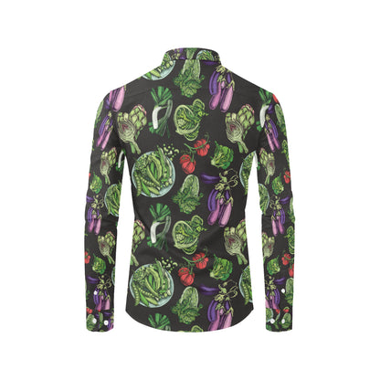 Lettuce Pattern Print Design 01 Men's Long Sleeve Shirt