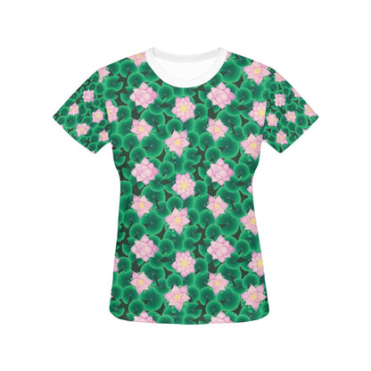 Water Lily Print Design LKS303 Women's  T-shirt