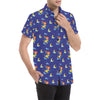 Fairy with Moon Print Pattern Men's Short Sleeve Button Up Shirt