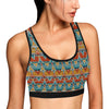 Kente Print African Design Themed Sports Bra