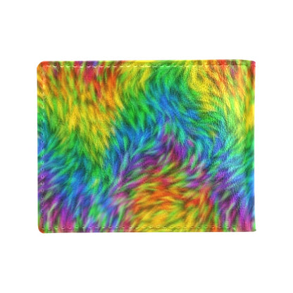 Rainbow Fur Design Print Men's ID Card Wallet