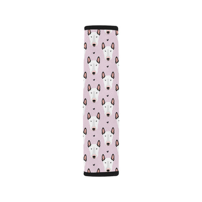 Bull Terrier Pink Print Pattern Car Seat Belt Cover