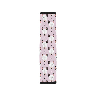 Bull Terrier Pink Print Pattern Car Seat Belt Cover