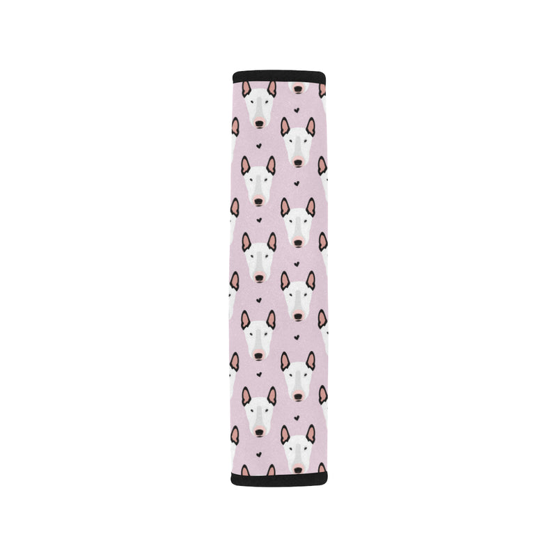 Bull Terrier Pink Print Pattern Car Seat Belt Cover