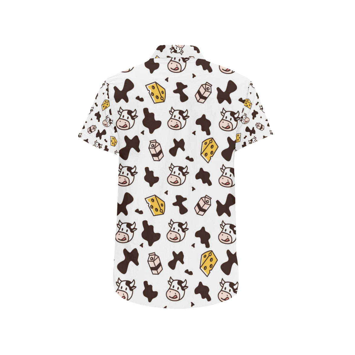 Cow Pattern Print Design 06 Men's Short Sleeve Button Up Shirt