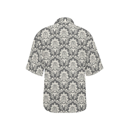 Damask Elegant Print Pattern Women's Hawaiian Shirt