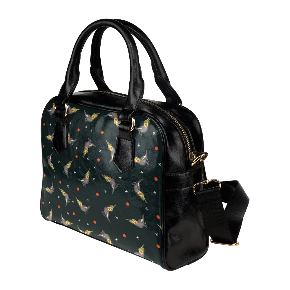 Cockatiel Pattern Print Design 02 Shoulder Handbag