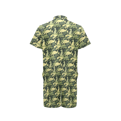 Camouflage Dinosaur Pattern Print Design 03 Men's Romper