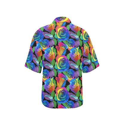 Rose Pattern Print Design RO02 Women's Hawaiian Shirt