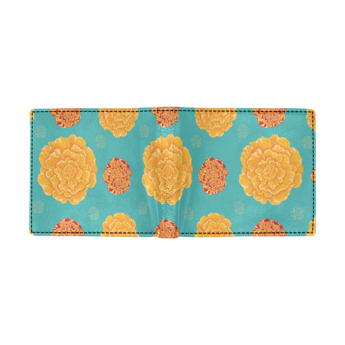 Marigold Pattern Print Design 02 Men's ID Card Wallet