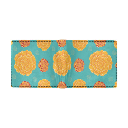 Marigold Pattern Print Design 02 Men's ID Card Wallet