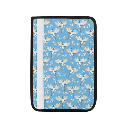 Crane Pattern Print Design 03 Car Seat Belt Cover