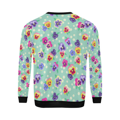 Pansy Pattern Print Design PS08 Men Long Sleeve Sweatshirt