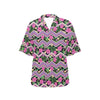 Hibiscus Pink Zigzag Line Pattern Design LKS307 Women's Hawaiian Shirt