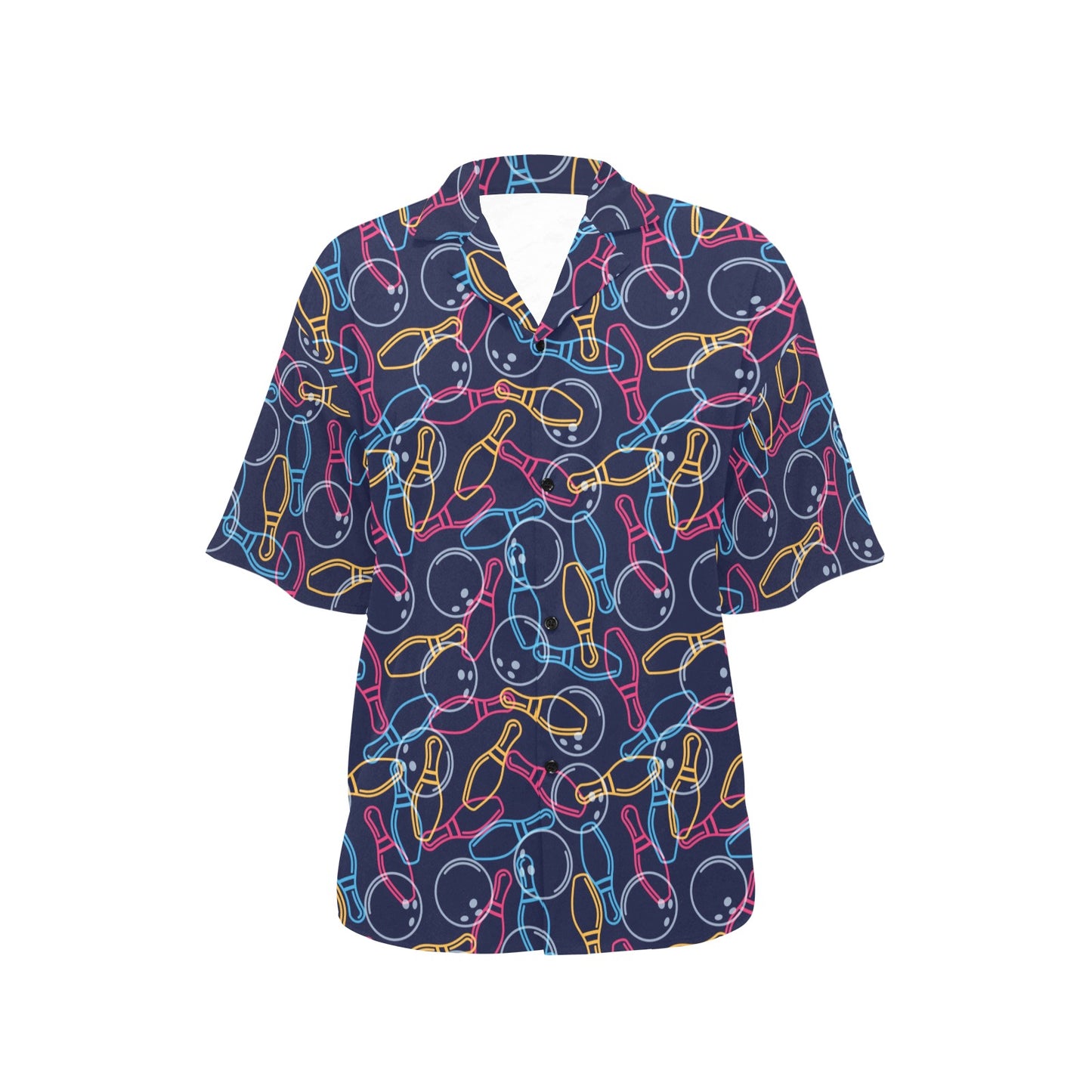 Bowling Pattern Print Design 07 Women's Hawaiian Shirt