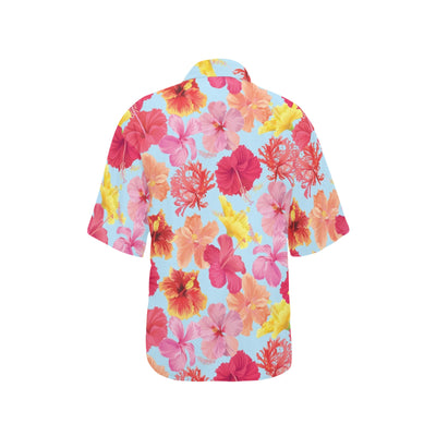 Hibiscus Pattern Print Design HB020 Women's Hawaiian Shirt