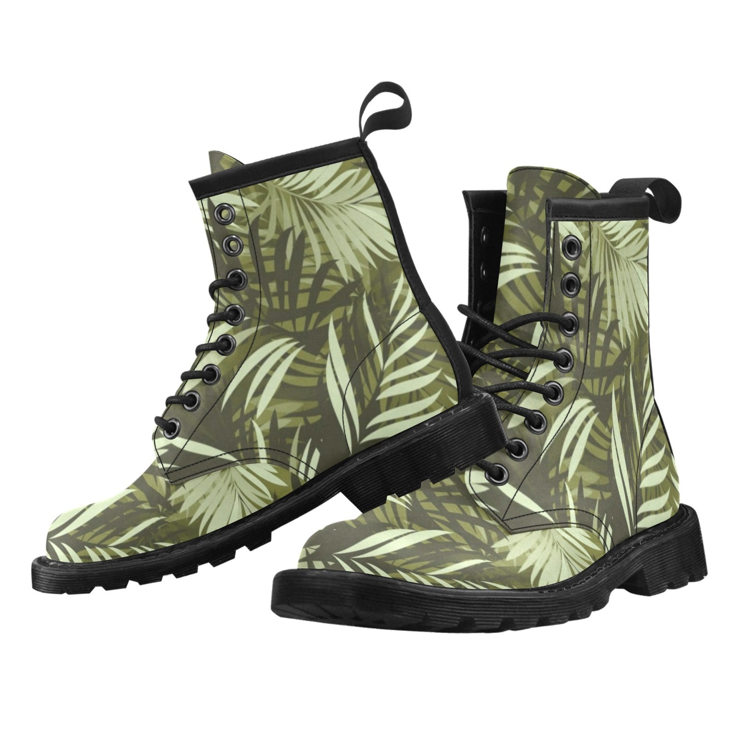 Palm Leaves Pattern Print Design PL05 Women's Boots