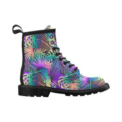 Neon Flower Tropical Palm Leaves Women's Boots