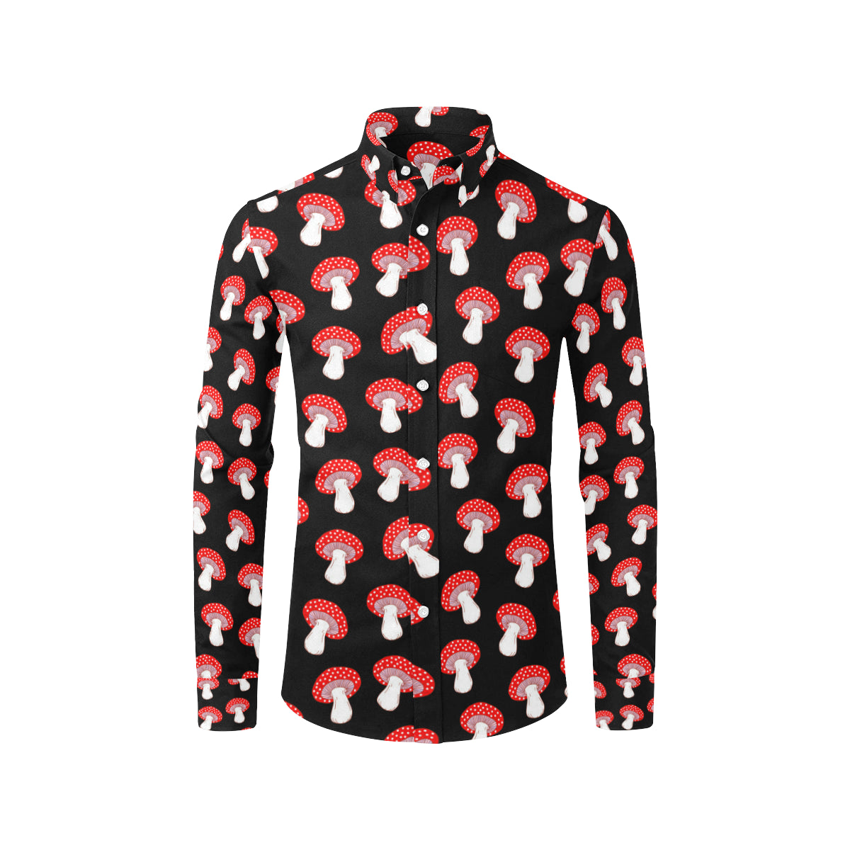 Mushroom Pattern Print Design A02 Men's Long Sleeve Shirt