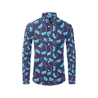 Butterfly Pattern Print Design 011 Men's Long Sleeve Shirt