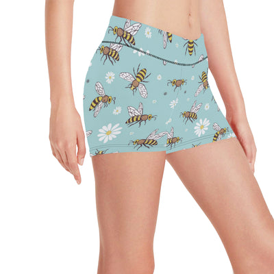 Bee Pattern Print Design BEE010 Yoga Shorts