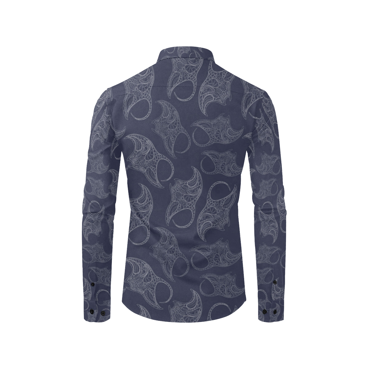 Manta Ray Pattern Print Design 01 Men's Long Sleeve Shirt