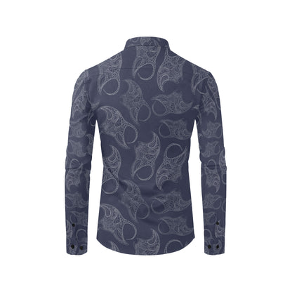 Manta Ray Pattern Print Design 01 Men's Long Sleeve Shirt