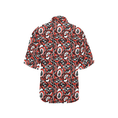 Native North American Themed Print Women's Hawaiian Shirt