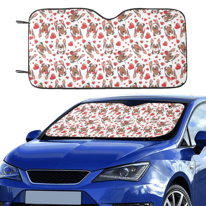 Silky Terriers Heart Print Design LKS302 Car front Windshield Sun Shade