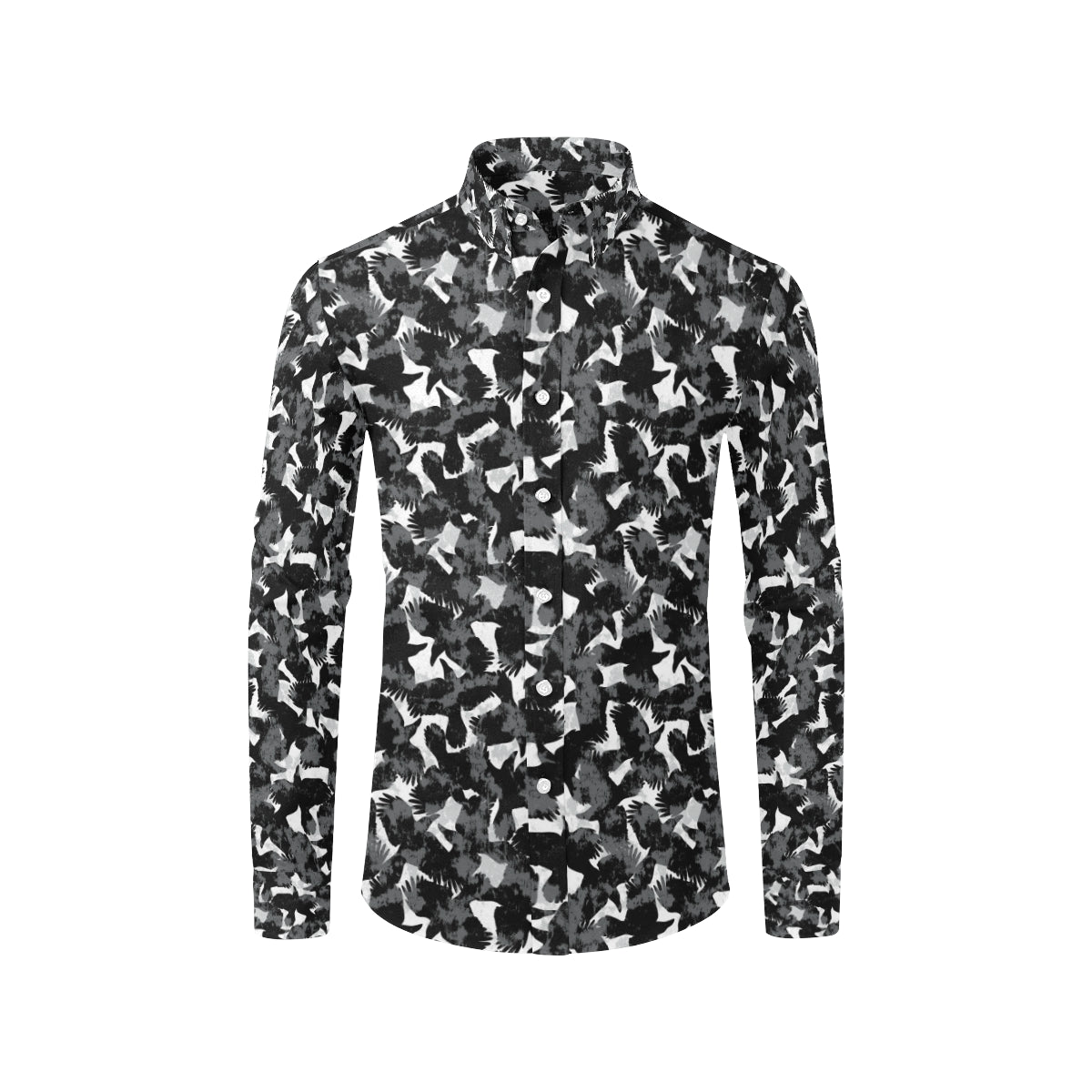 Crow Pattern Print Design 01 Men's Long Sleeve Shirt